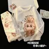 Ropa de Casa Coral para Niñas Estilo Nuevo Invierno para Bebés Niñas Flannel Dibujos Animados Espesado Conjunto Pijamas