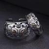 Anillo de plata tailandesa estilo nacional Sutra del Corazón Valiente personalidad apertura anillo para hombre chicos retro Plata Marea dedo índice para hombre al por mayor