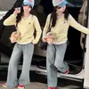 Roupas Infantis Atacado para Exportação: Blusas de Algodão para Meninas, Novo Estilo 2026, Moletom Fashionável Falso Duas Peças Infantil com Mangas Longas