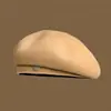 Boina Estilo Coreano para Mujer, Otoño e Invierno, Gama Alta, Cálido Sombrero de Lana de Artista, Elegante, Sombrero que Adelgaza el Rostro, Estilo Invierno para Mujer