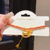 Pulseira de Coração de Zircônia Banhada a Ouro 24K Real Pônei Cabaça Nova Chinoiserie Retro Versátil Acessível Luxo Joia de Mão de Ponta