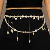 Cadena de Cintura Tallada de Aleación Retro, Cadena Corporal Estilo Exótico Bohemio, Combinación con Falda, Cadena Decorativa para Vacaciones, Suministro Directo del Fabricante