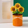 Portalápices Navideño de Alta Gama, Práctico Ramo de Flores de Girasol Tejidas Hecho a Mano, Adorno Conmemorativo, Regalo de Agradecimiento para Maestros