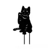 [Estilo Grande] Arte para Jardín de Gatos Arte de Hierro Set de Siluetas de Gatitos Decoración para Patio Exterior Inserto en el Suelo del Jardín