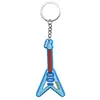 Serie de Guitarra Más Vendida Transfronteriza Llavero Colgante para Mochila Llavero Accesorios DIY Llavero de Goma Blanda de PVC Decoración