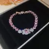 Pulsera de Cierre de Flor con Circonitas Super Brillantes, Lujo Ligero, Gama Alta, Exquisita, Versátil, Moderna, Elegante, Joyería de Mano de Nicho