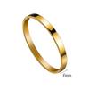 Pulsera Abierta de Acero de Titanio Pulido 18K para Parejas Europea y Americana Transfronteriza, Joyería de Pulsera Simple de Acero Inoxidable en 6 Colores, Estilo Lujo Ligero