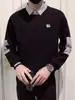 Moletom com Gola de Camisa Patchwork Falso Duas Peças Estilo Coreano para Homens, Outono Casual Tendência Moda Versátil Estiloso Top