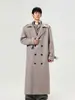 Abrigo de Lana de Longitud Media para Hombre, Chaleco de Moda para Parejas, Ropa Exterior Holgada, Gabardina hasta la Rodilla Estilo Old Money