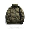 Invierno 2024 Color Sólido Cuello Grueso Ropa Acolchada de Algodón Chaqueta Acolchada de Algodón Holgada para Hombre Versátil Chaqueta Casual Acolchada de Algodón