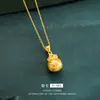 Colgante Retro Literario Bolsa de Dinero de Cobre Oro Arena Bolsa Antigua Fa Fu Cobre Dinero Temperamento Versátil Nicho Colgante