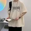 Camiseta Masculina de Manga Curta Estilo High Street Americano Verão Nova Moda Marca Design Solta e Fresca Casual Gola Redonda Roupa Masculina