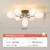 Lustre de Sala de Estar Cor de Creme Estilo Francês com Múltiplos Braços em Formato de Lírio-do-Vale, Lustre Moderno Minimalista, Luminária de Teto Aconchegante para Quarto