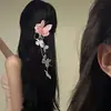 Pinza para el Cabello de Mariposa Artificial Morada Súper Hada con Borla para Mujer, Nuevo Pinza Lateral, Pinza de Pato con Atmósfera, Adorno para el Cabello
