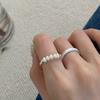 Anillo de plata roto con perla de estilo coreano para mujer, otoño de 2022, estilo frío, ligero, de lujo, diseño de nicho de moda
