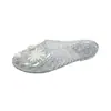 Zapatos de Cristal Coreanos con Perlas, Sandalias Elegantes Vintage, Planos para Uso en Exteriores, Mocasines Cerrados de Medio Zapato, Zapatos Perezosos de Suela Suave
