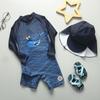 Trajes de baño para niños de comercio exterior coreano, trajes de baño para bebés, trajes de baño para niños pequeños y medianos, de manga larga, con protección solar, de una pieza, de moda para surfistas
