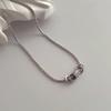 Collar con colgante de anillo de diamante flash de acero de titanio de cuerpo completo para hombres y mujeres, viento frío, simple, pequeño, cintura de hombre, cadena clavicular, no se desvanece