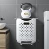 Cesta de lavandería plegable, cesta de almacenamiento para ropa sucia, cesta de lavandería grande para colgar en la pared del baño del hogar