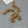 Flor de imitación dorada flor de Año Nuevo en stock cabello hoja dorada eucalipto abanico pequeño arreglo floral de barril oro mayoreo