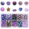 Nuevo Cordón de Cuentas Redondas de Cristal de 8 mm Color Gradiente 10 Cajas Combinación de Cuentas de Vidrio Pulsera de Cuentas Hecha a Mano DIY