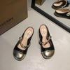 Sandalias de Punta Cerrada con Tacón Plano Estilo Tweed para Mujer Verano 2025 Calzado Exterior Sandalias de Moda con Faldas Zapatillas de Media Caña para Mujer
