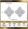 Brincos de Tarraxa S925 Prata Esterlina Francês Elegante Luxo Marquise Trevo de Quatro Folhas Joia de Orelha Atmosférica da Moda de Alta Qualidade para Temperamento Feminino