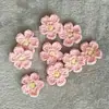 Flores de Lana Hechas a Mano, Accesorios de Tejido Hechos a Mano, Accesorios de Decoración para Ropa, Flores de Ganchillo Estéreo Hechas a Mano, Metabo
