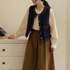 Chaleco vaquero retro de moda japonés para mujer, chaleco de entretiempo para primavera y otoño, chaleco de diseño petite