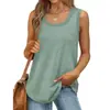 2026 Lista de deseos de Amazon Verano Europeo y Americano Camiseta sin mangas acanalada de cuello redondo de color liso Camiseta Estilo dulce transfronterizo para mujer