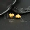 Acessório Completo de Prata S925 Banhado a Ouro Coração de Pêssego Liso com Furo Reto para Joias Artesanais DIY, Acessório Versátil e Estiloso