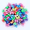 Cuentas de cerámica blanda, accesorios de bricolaje, cuentas sueltas, cara sonriente, caramelo, animal, fruta, cuentas de cerámica blanda mixtas, venta al por mayor, 50 bolsas