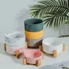 Estante de Bambú de Madera para Guardar Platos Sala de Estar Oficina Soporte para Flores de Pie Bandeja de Bambú Base Creativa para Macetas de Escritorio Amazon