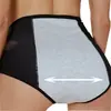 Pantaletas menstruales a prueba de fugas de cintura alta transpirables para mujer, de diseño transfronterizo, con protección ampliada en los laterales y en la parte delantera y trasera contra fugas.