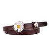 Novo Cinto de Margarida Feminino Original Tendência Mais Fácil de Combinar Couro Genuíno Decorativo Camisa Vestido Terno Camiseta Cinto