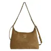 Bolso hobo cadena estilo 2026 inspirado en Chanel con patrón de diamantes, bolso de hombro de cuero encerado retro, bolso tote versátil