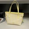 Bolso de Hombro a Cuadros de Moda 2026 para Mujer, Bolso de Hombro Simple Lindo y Elegante, Bolso Tote de Gran Capacidad para el Trabajo