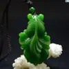 Colgante de Jaspe Imitación Hetian Jade Verde Espinaca Material de Mongolia Exterior Colgante de Joyería de Jade para Regalo de Apertura de Ventas Modelo de Transmisión en Vivo