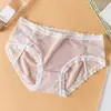 Ropa Interior de Seda de Hielo para Mujer Verano Algodón Ropa Interior para Mujer Encaje Sexy Ultra-delgada Transparente Transpirable Bragas Ropa Interior de Algodón