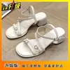 Sandalias de Tacón Grueso de Moda y Versátiles para Mujer, Sandalias de Tacón Alto Exquisitas y Hermosas Estilo Hada que Combinan con Vestidos, Nuevo Modelo 2025