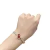 Pulsera de calabaza para mujer, nueva, chapada en oro rosa, oro de 18 quilates, pulsera de nicho, popular en el pequeño libro rojo, calcedonia roja Kirka, en stock