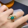Atacado e Varejo do Fabricante Anel Colorido de Opala Verde com Pedra Principal Cor Fogo Branco 7*9mm, Prata S925 Incrustação de Precisão