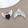 Estilo Coreano Aleación de Zinc Corazón Alas Incrustado Circonita Colgante Pequeño Colgante DIY Joyería Hecha a Mano Material Accesorios Venta al por Mayor