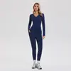 Conjunto Esportivo Caijue para Mulheres, Decote em V Profundo, Zíper Duplo, Linhas Emagrecedoras, Alta Elasticidade, Conjunto de Duas Peças para Corrida, Treinamento, Yoga para Mulheres