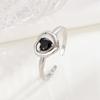 Anel de Amor Diamante Colorido Prata de Lei S925 Estilo Luxo Leve Anel Aberto Personalizado Versátil Anel de Dedo Joias Elegantes da Moda