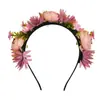 Nova Tiara de Coroa de Botão de Flor Estilo Coreano Tiara de Flor para Noiva Headwear de Coroa de Tecido para Viagem