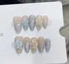 Unhas Usáveis Artesanais Puras Nai Zi para Primavera e Verão com Design de Saia em Relevo 3D Esculpido, Estilo Princesa B281, Vibração de Desejo Puro, Estilo Europeu e Americano