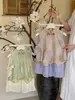 Conjunto Novo de Verão Estilo Chinês Nacional para Meninas, Hanfu Aprimorado Botão de Brocado Floral Conjunto de Duas Peças, Fashion para Meninas
