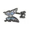 Anillo Abierto de Mariposa Gótica Oscura Esmaltado, Anillos de Pareja Punk de Nicho de Lujo Ligero de Gama Alta tipo Hada, Anillos para Mejores Amigas para Mujeres