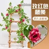 Enredadera Artificial de Rosas Corazón, Flores de Rosa Falsas, Decoración de Tubería de Balcón, Plantas Trepadoras de Patio, Enredaderas Florales